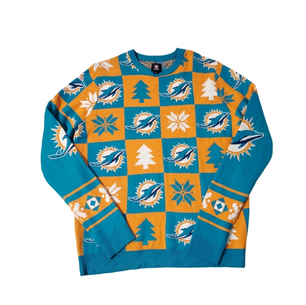 NFL Men's Forever Collectibles Miami Dolphins Christmas Winter‎ Sweater XL